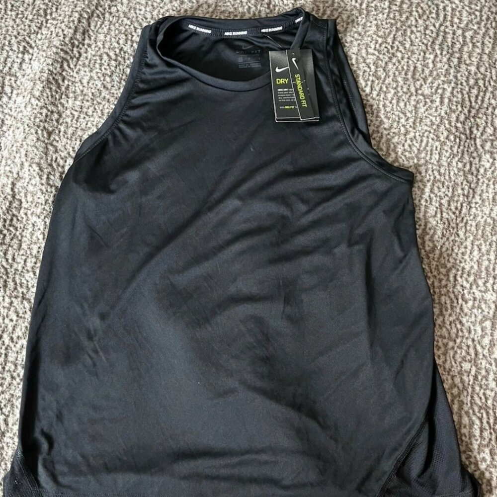 Nike Dri-FIT Tank Top Women's Large Black Running Workout Athletic NWT